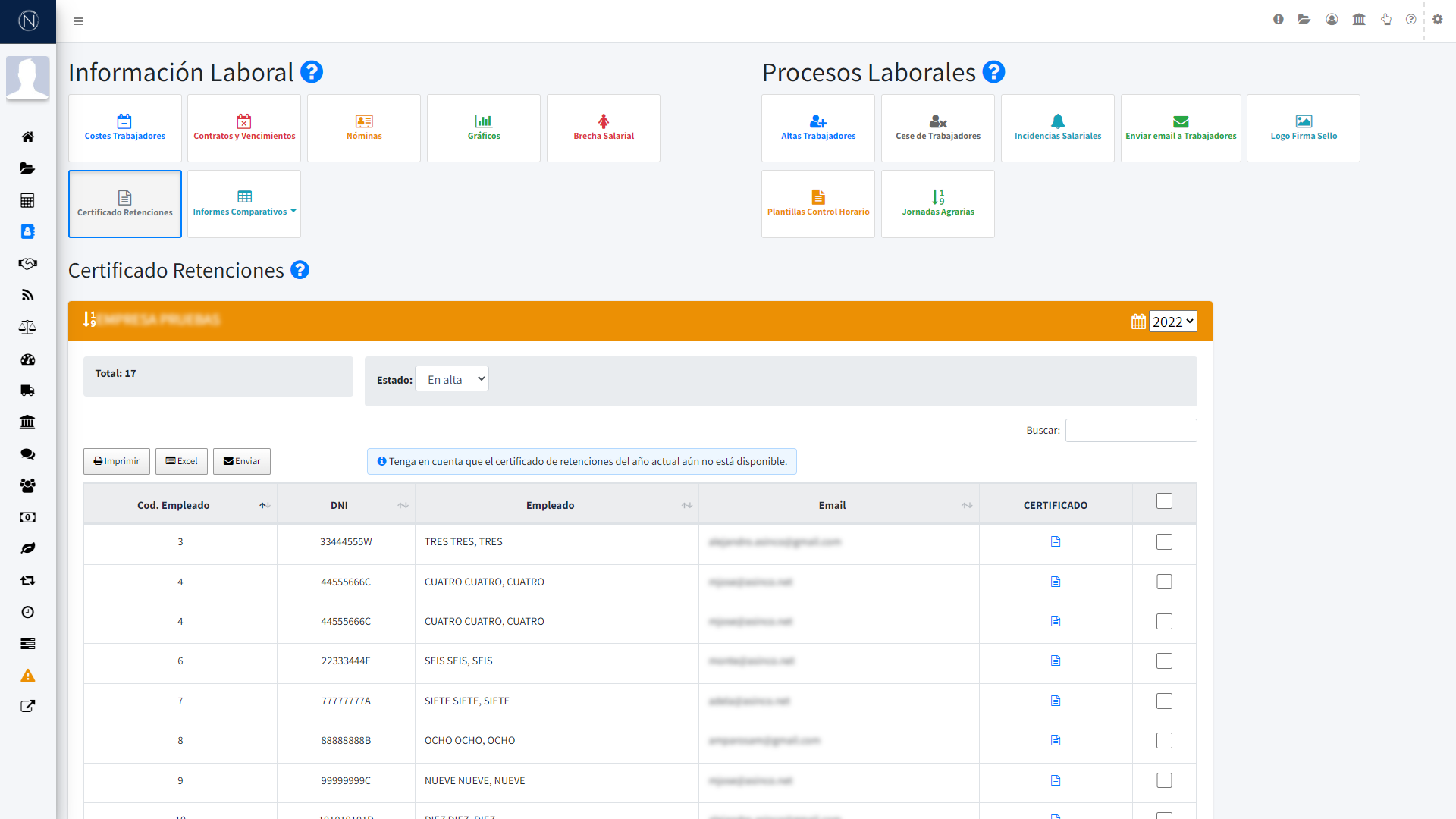 Pantalla - Incidencias horarias