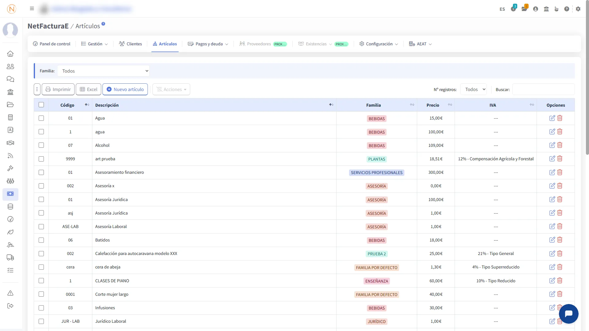 Pantalla - Artículos