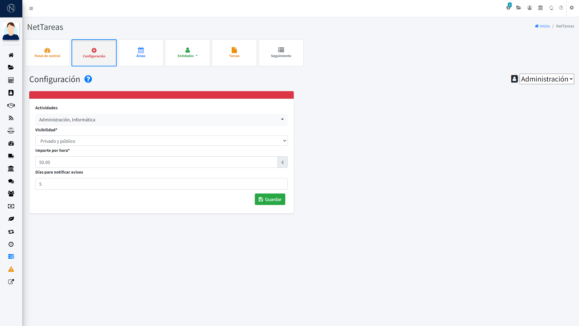 Pantalla - Configuración